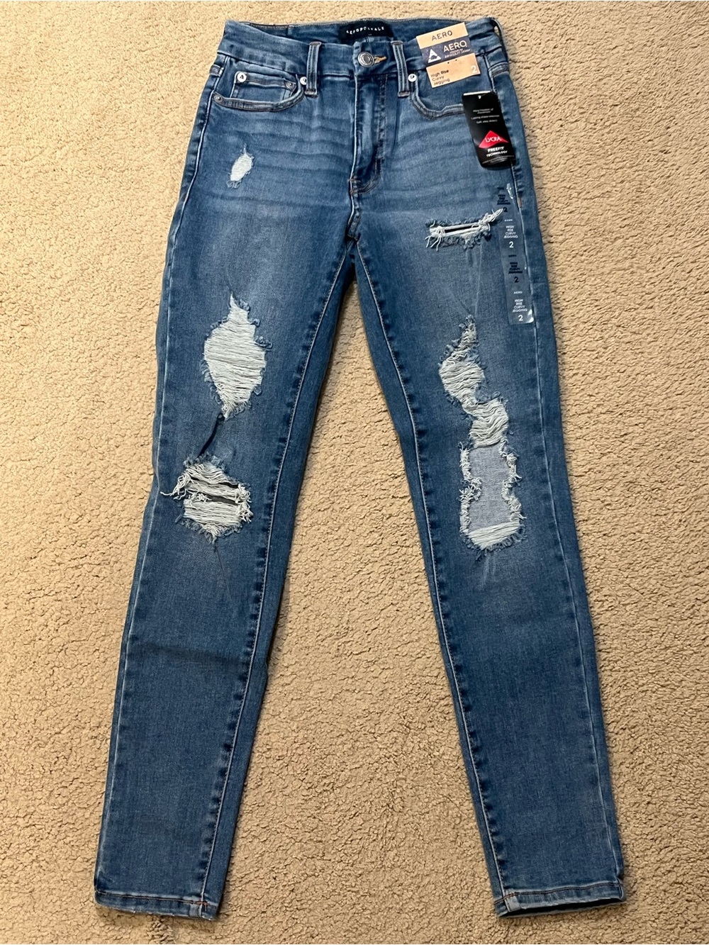 Aeropostale Aero High Rise Curvy Jegging - Women’s Size 2 - NWT $65 - Distressed